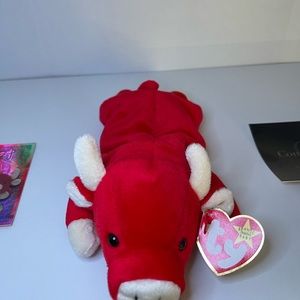 RARE TY ORIGINAL BEANIE BABY - Snort the Bull w/McDonald’s Ty beanie!!